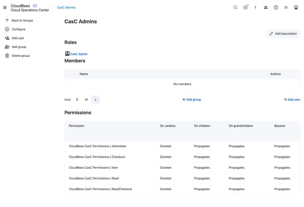 CasC administrators page